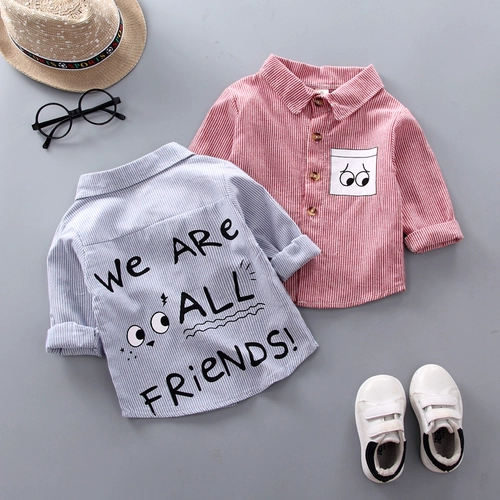 Осенняя детская рубашка для мальчиков, в корейском стиле, детская одежда