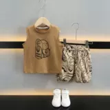 Летняя одежда, тонкий комплект, детская летняя майка без рукавов, шорты, детская одежда