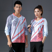 Long-sleeved badminton suit for men and women quick-drying sportswear tennis match table tennis Jersey training team uniform printing
