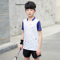 Childrens badminton suits mens and womens quick-drying short-sleeved Sportswear childrens training uniforms badminton tennis team clothing