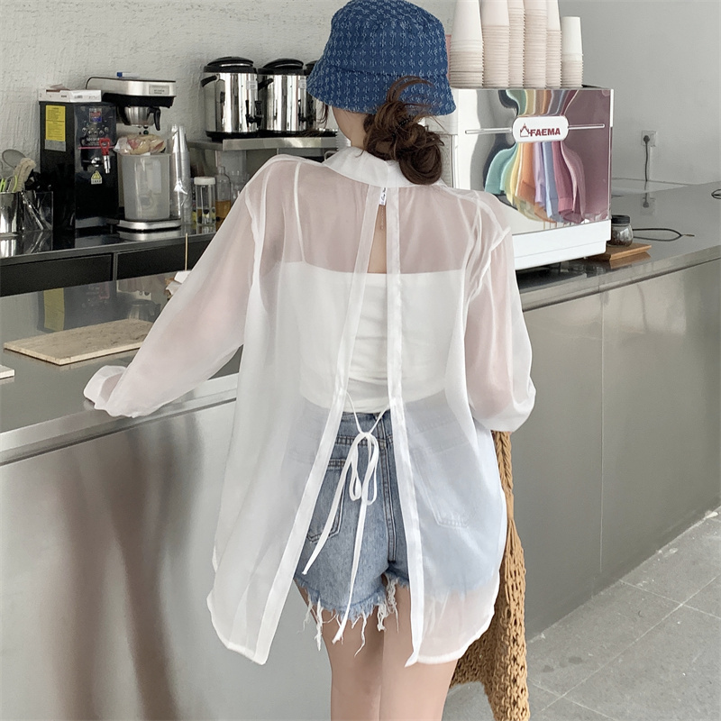 Plus-Size Women's Tencel Sun-Protective Shirt, Summer 2026 Thin Jacket, Niche Split Chiffon Top Plus-Size Women's Tencel Sun-Protective Shirt, Summer 2026 Thin Jacket, Niche Split Chiffon Top