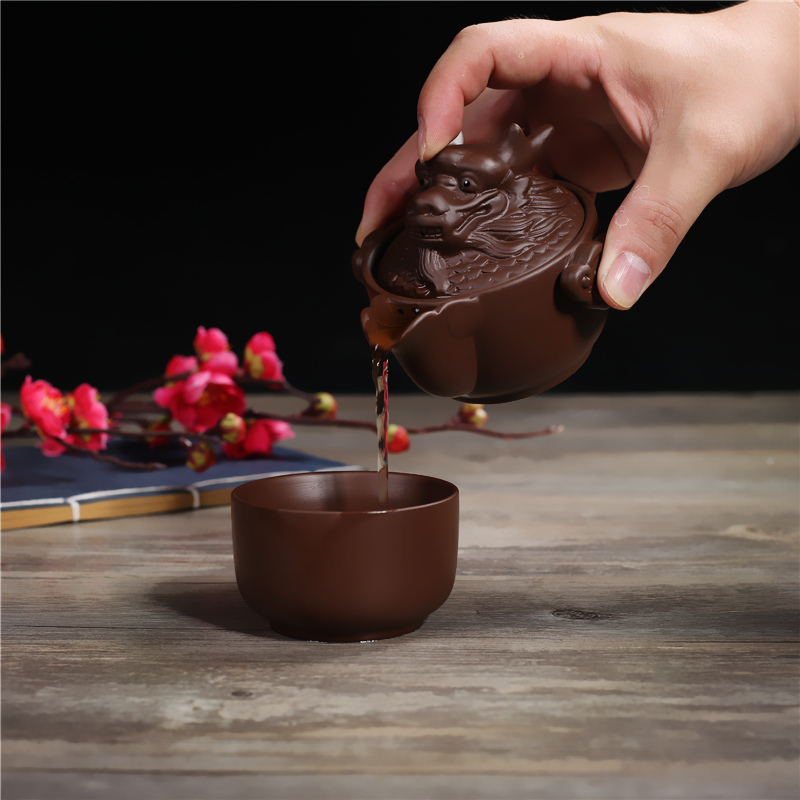 Authentic Zisha pot gốc quặng tím bùn thủ công nổi tiếng thức ăn nhanh tách trà ấm trà đặt ưu đãi đặc biệt 12 Zodiac full set ấm chén uống trà