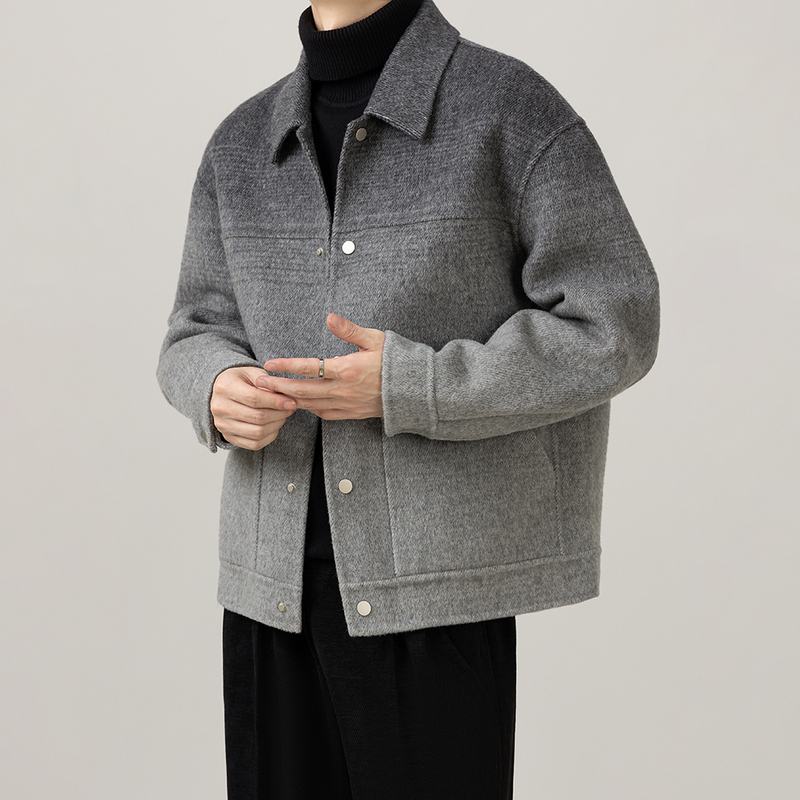 Autumn and Winter Gradient High-End New Men's Double-Sided Wool Casual Fashion Trendy Handsome Lapel Jacket for Men Autumn and Winter Gradient High-End New Men's Double-Sided Wool Casual Fashion Trendy Handsome Lapel Jacket for Men