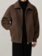New men's lapel woolen jacket autumn and winter casual versatile top loose high-end solid color wool jacket