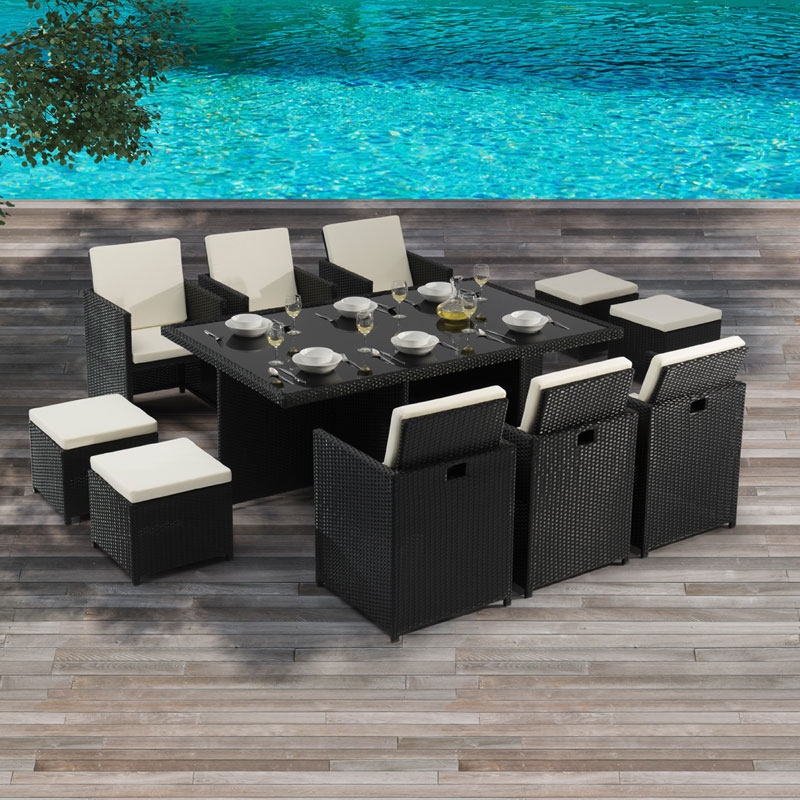 Outdoor table and chair rattan chair combination rattan courtyard balcony leisure outdoor garden terrace open-air waterproof sunscreen table and chairs