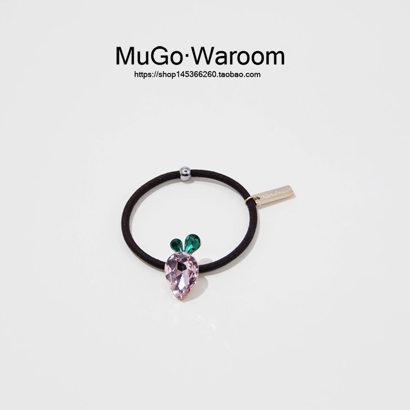 MuGo Dây buộc tóc pha lê củ cải hồng Hàn Quốc Dongdaemun Phụ kiện tóc bằng thạch cao tinh xảo Dây buộc tóc kiểu đuôi ngựa có độ đàn hồi cao - Phụ kiện tóc