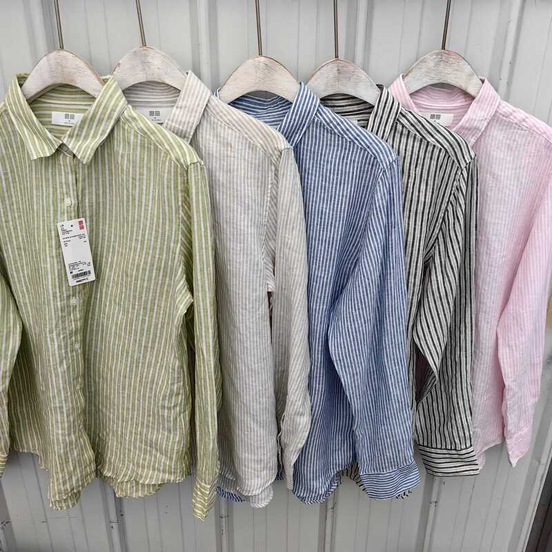 2026 Spring/Summer New Women's Loose and Comfortable French Linen Striped Shirt Long Sleeve Shirt 483870/483869 2026 Spring/Summer New Women's Loose and Comfortable French Linen Striped Shirt Long Sleeve Shirt 483870/483869