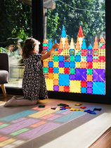 Export the color window magnetic tablet to join the building block in childrens day translucent magnetic maternal and baby shop toy
