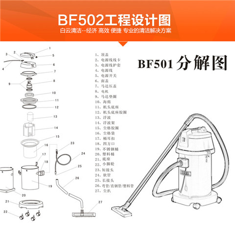 may hut bui Máy hút bụi khô và ướt 30L Jieba BF501 dành cho người tiêu dùng và máy hút bụi công nghiệp thương mại đặc biệt robot hút bụi xiaomi mijia 1c