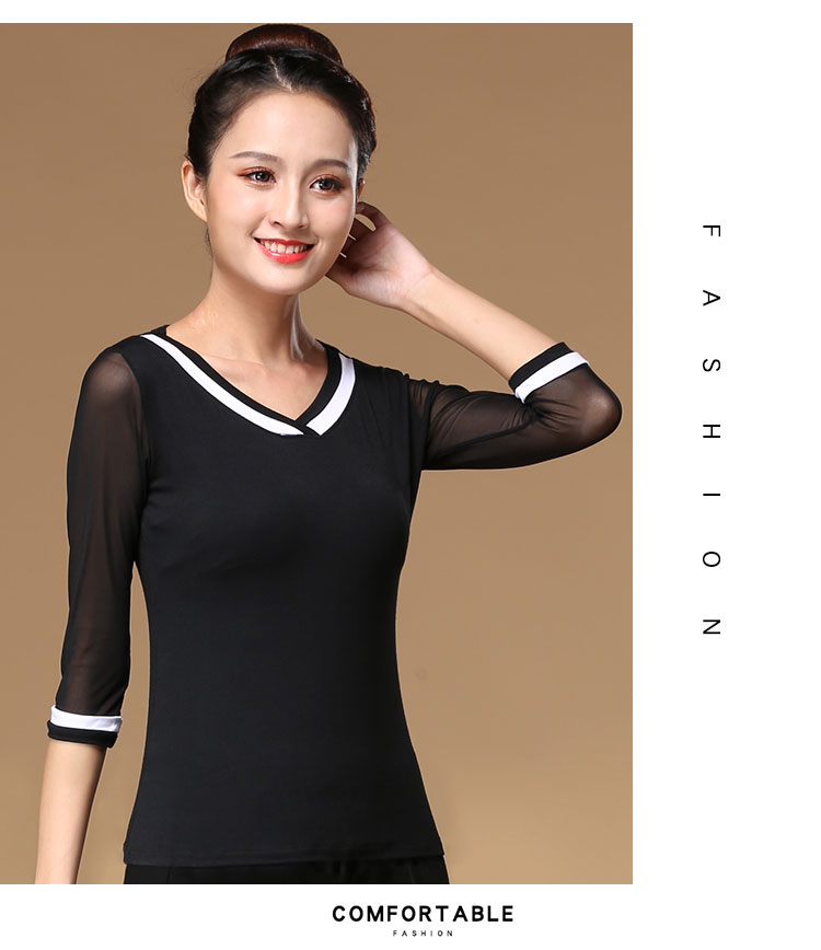 Liu quyến rũ mới phương thức nhảy vuông áo tay áo mùa hè quần áo khiêu vũ quần áo khiêu vũ khiêu vũ Latin trang phục khiêu vũ phụ nữ - Khiêu vũ / Thể dục nhịp điệu / Thể dục dụng cụ váy nhảy cha cha
