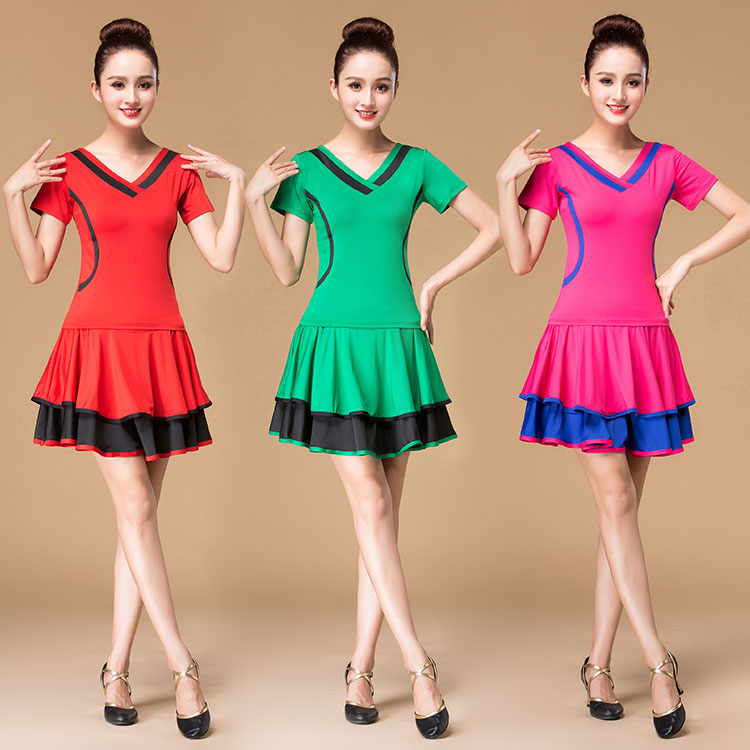 Willienchants Square Dance Dress New Suit Women's Summer Short Sleeve Dancing Clothes Performance Female Adult Latin Dance Dress-Taobao