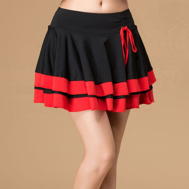 2018 Adults Sexy New Hop Latin Dance Dress Double Skirt Hem 100 Pleat Square Dance Half Body Short Skirt Child Summer-Taobao