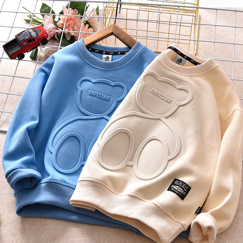 Boy's sweatshirt Spring and autumn Chinese CUHK Scout 2022 new embossed Ocean sends Long sleeves T-shirt pure cotton Children suit for undershirt