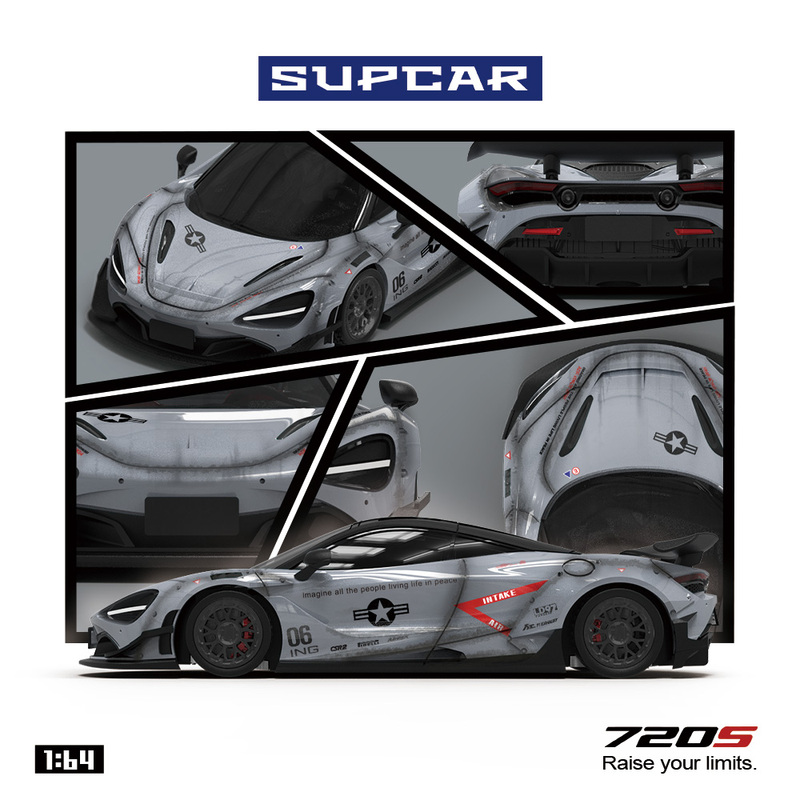 [in Stock] Sc 1:64 Mclaren 720S Gray Shadow Paint Car Model