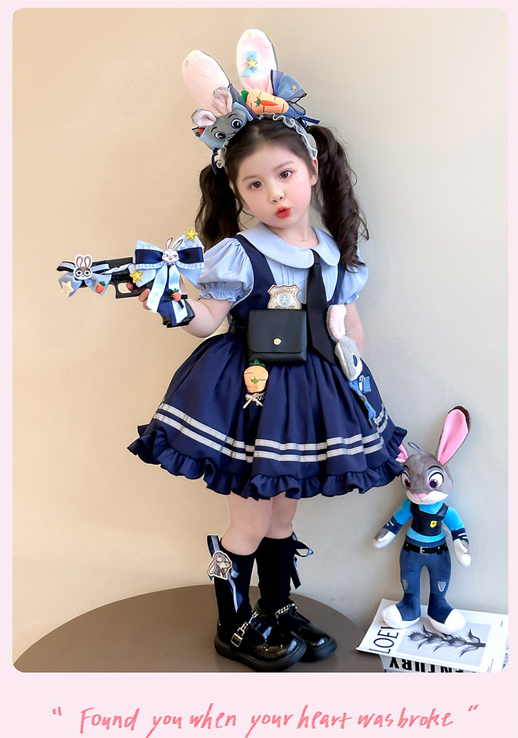 女童兔子警官朱迪夏装儿童2026新款女孩夏季cos洛丽塔公主连衣裙 — 11