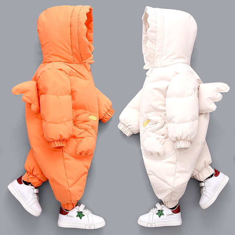 Baby going out down the down jacket for winter thickened hug One year old men and women Anti-season integrated winter clothing climbing clothes