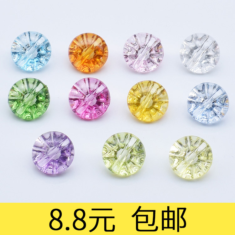 Transparent Son Colored skinhead Children's shirt clothes sweater bright face small buckle glass bright dark eye round button Female