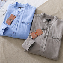 Polish Fashion Line 55 Linen Foreign Trade Factory Cut B Tail Goods Fall Standout Cotton Linen Shirt Tide