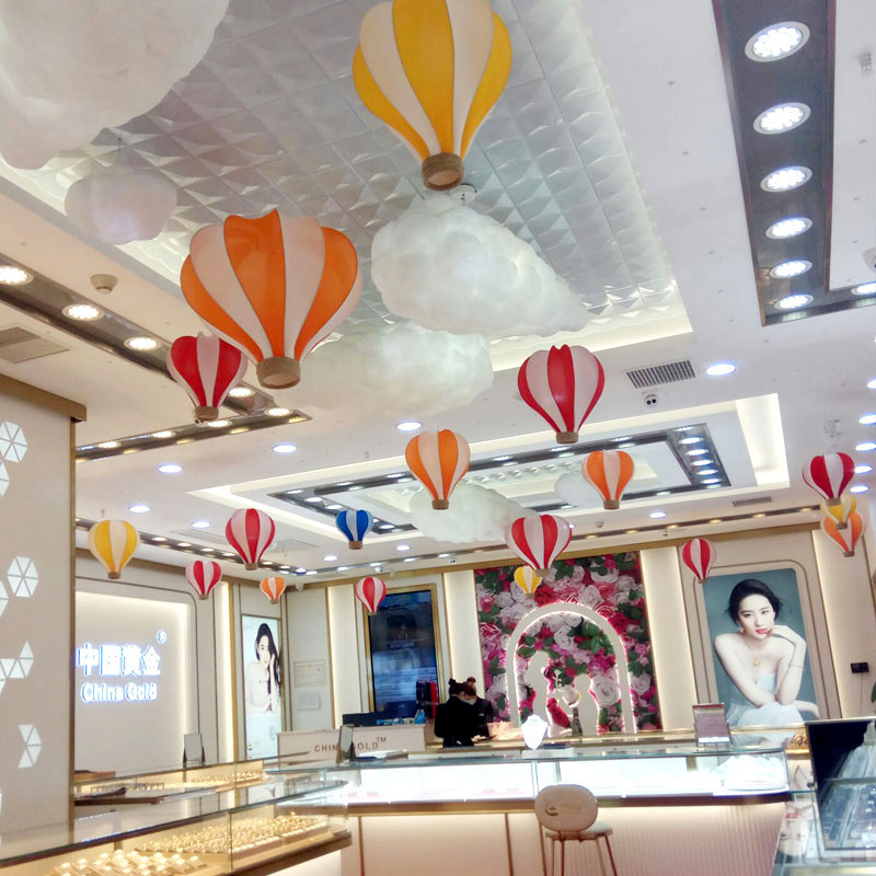 Summer Creative Hot Air Balloon Hanging in the air Pendant Jewelry Shop Window Beauty Chen Car 4s Store Exhibition Car Decoration Arrangement
