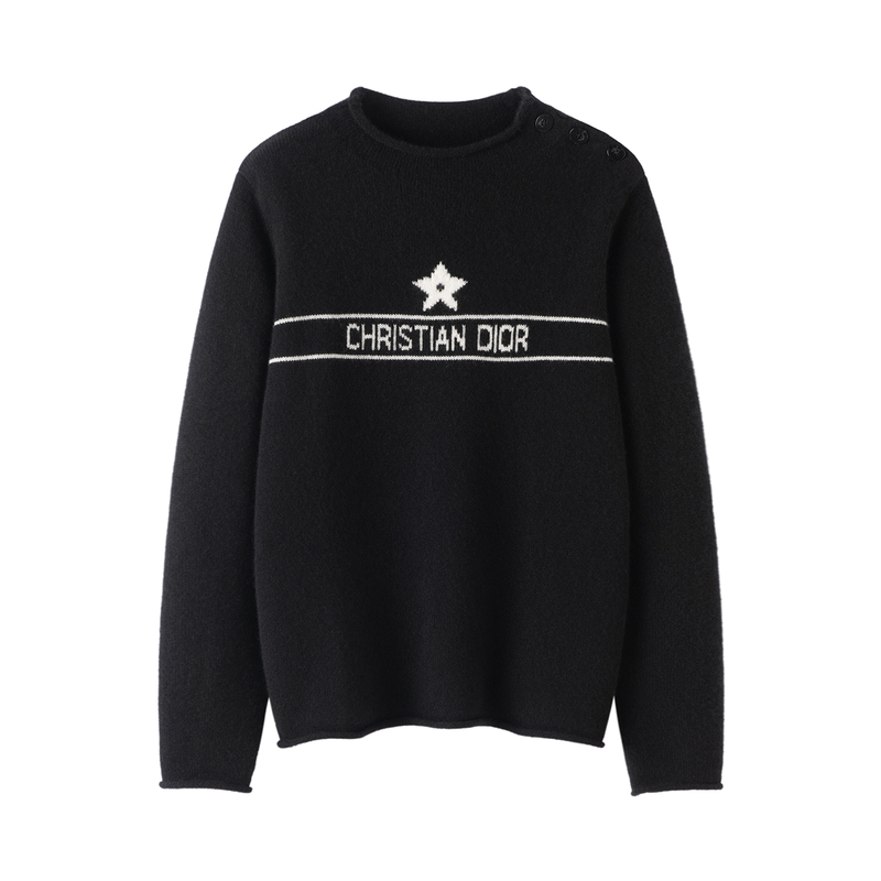 Official Genuine Product! Women's Cashmere Sweater 100% Pure Cashmere Round Neck Five-Pointed Star Pullover Sweater Black Base Sweater Official Genuine Product! Women's Cashmere Sweater 100% Pure Cashmere Round Neck Five-Pointed Star Pullover Sweater Black Base Sweater