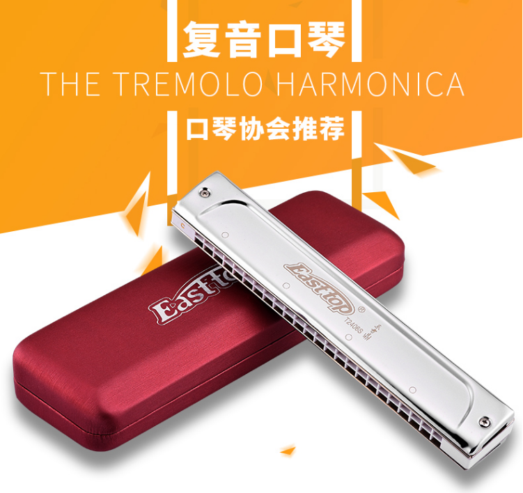 Dongfang Ding T2406S polyphonic harmonica 24-hole C-tune ABDEFG adult professional playing grade German imported gong