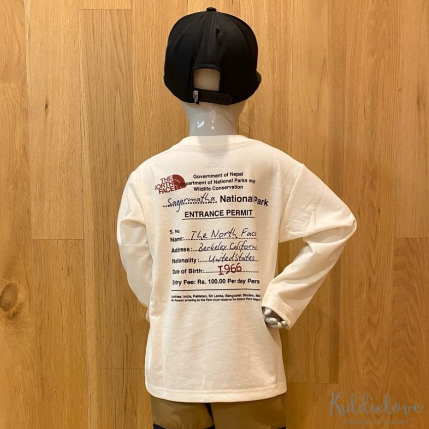 Some Items in Stock, Japanese Purchasing Agent, Children's Clothing, the North Face North Face Handwritten Pattern Camping Long-Sleeve T-Shirt