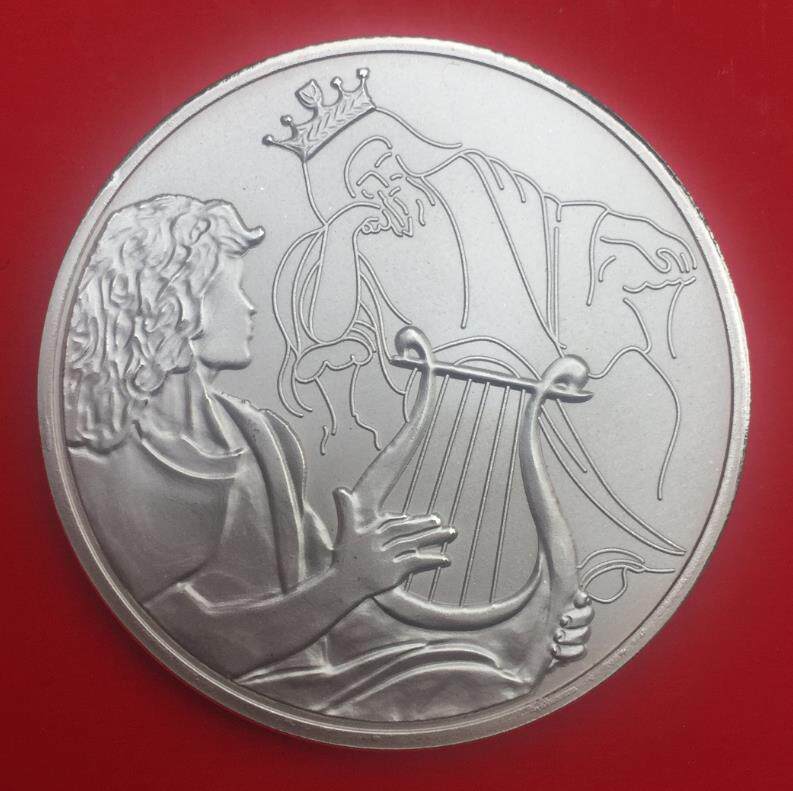 Silver-plated Israeli Bible Story Coin Collection with a Diameter of about 40mm