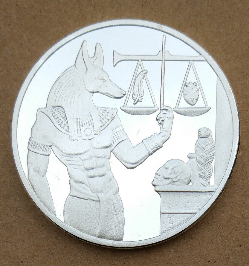 40mm commemorative badge silver-coated Egyptian dead god keeper Anubis coin coins coin North Africa