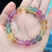  Fu Fei Jewelry Live natural crystal fantasy Macaron fluorite single ring bracelet Warm palace stone ice cream bracelet