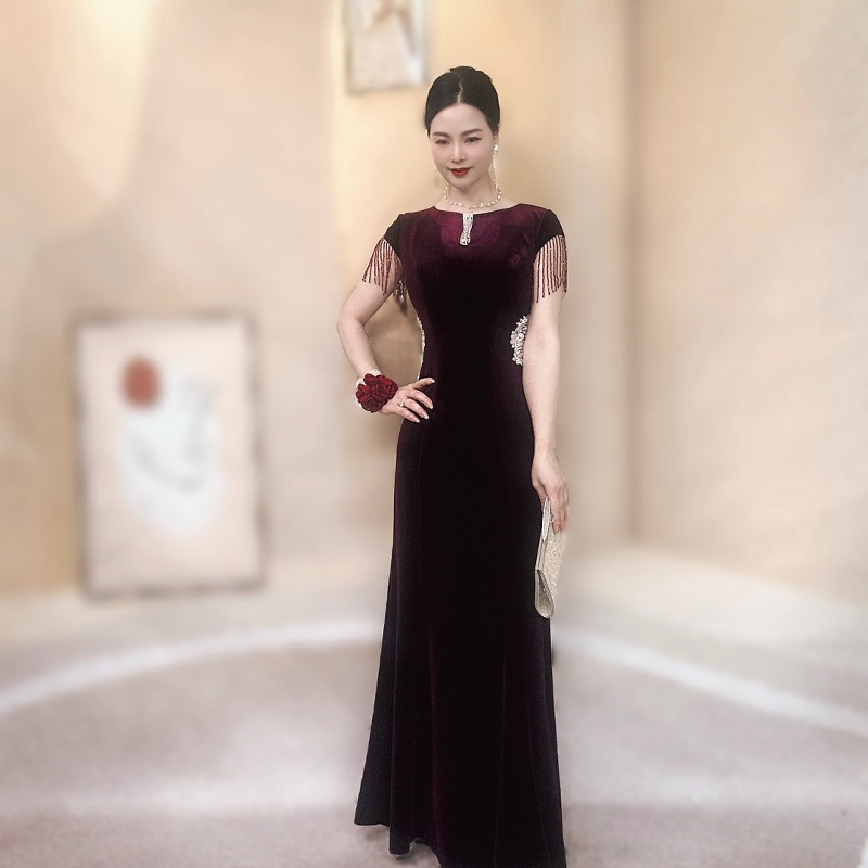 2025 Wedding Guest Mother-In-Law Dress Banquet High-End Elegant Temperament Cheongsam Evening Dress Designer Style
