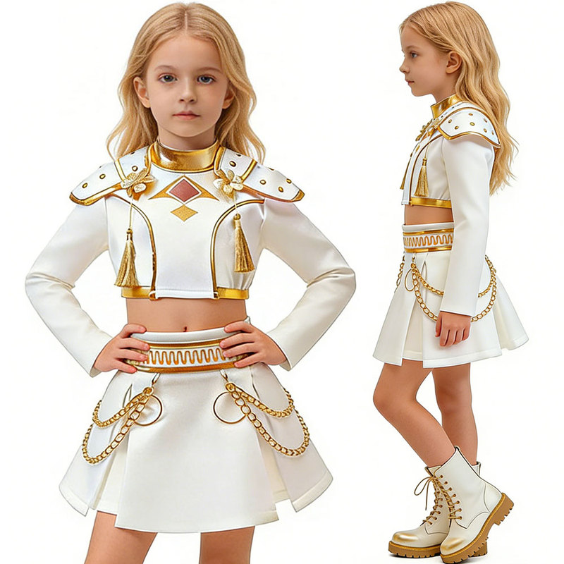 Demon Slayer Girl Group Performance Outfit White Suit Demon Slayer Children's Girls K-Pop Korean Wave Cos Performance Costume