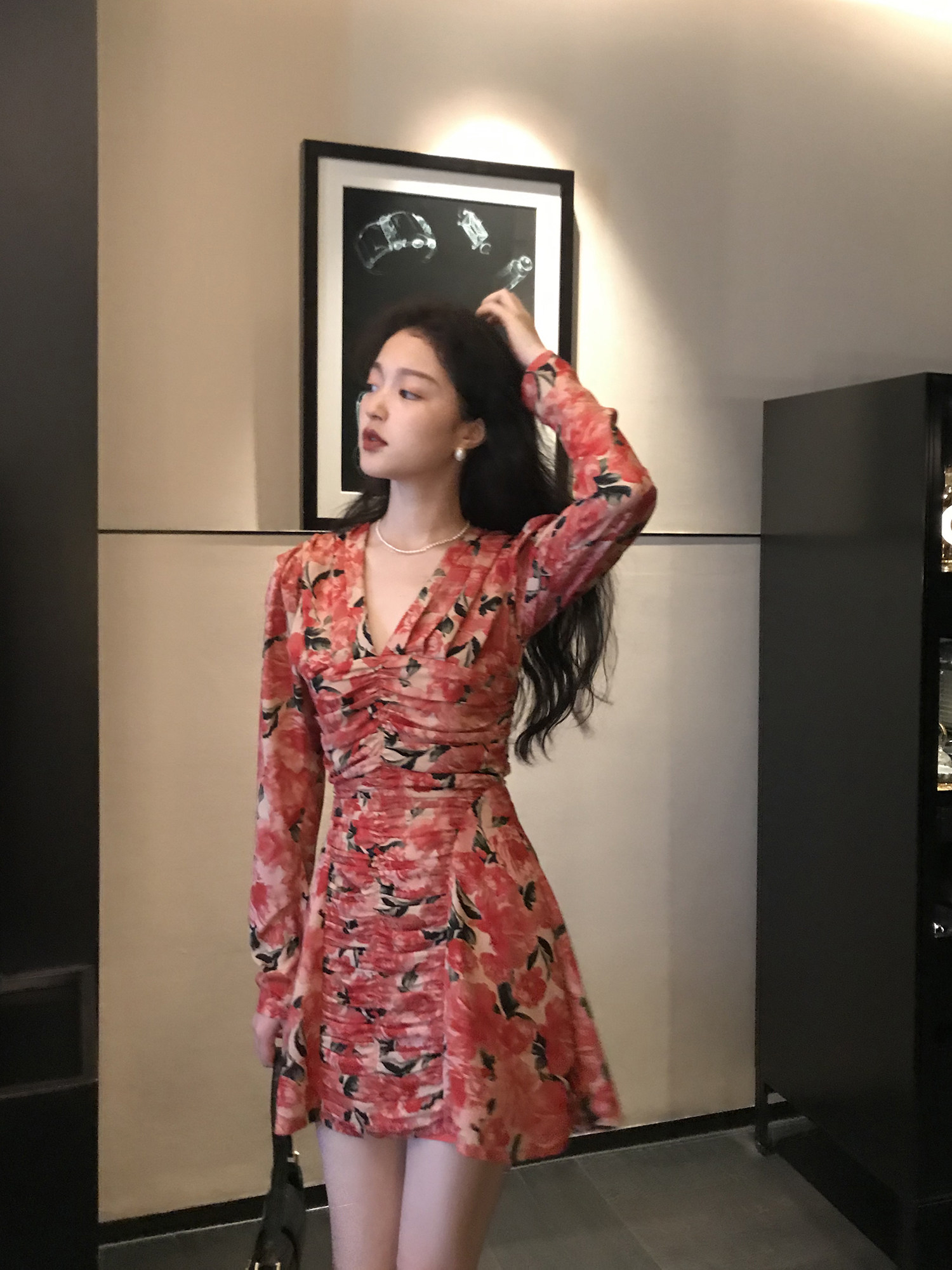 viss gold method comeback crummy dress women's autumn dress 2021 new high waist temperament slim fit long dress