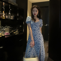 Vis gold French vintage floral dress female 2020 Summer new little Daisy light ripe a chiffon skirt