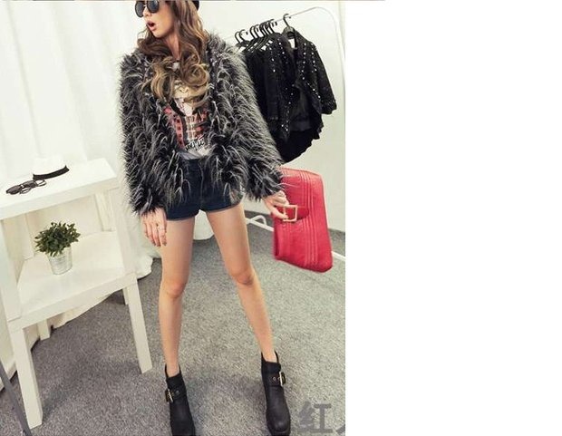 Lông thú giả lông phụ nữ giả lông chim công lông ngắn lông châu Âu và lông thú thời trang phụ nữ lông áo lông cừu zara