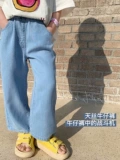 Летние джинсы, корейские синие детские штаны