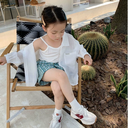 Легкая и тонкая летняя рубашка, в корейском стиле, защита от солнца, подходит для подростков, свободный крой