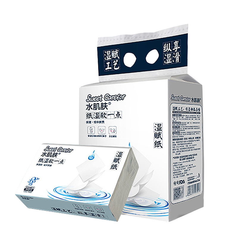 Water Skin Wet paper Baby Extraction Toilet Paper Newborn Moisturizing Paper Towel Baby Cotton Soft Towel Children Paper 285 sheets x4 bag