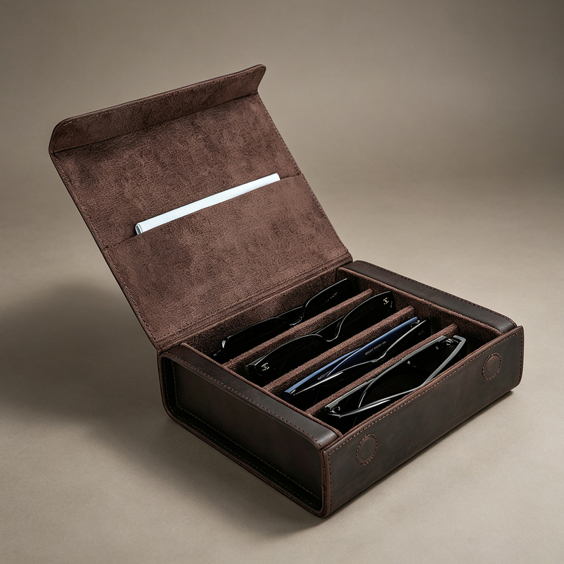 Portable Genuine Leather Sunglasses Case, Special Multi-Format Anti-Pressure High-End Large Size Men's Sunglasses Storage Box Portable Genuine Leather Sunglasses Case, Special Multi-Format Anti-Pressure High-End Large Size Men's Sunglasses Storage Box