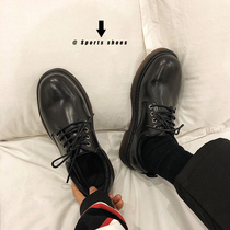 Fujiwara Nogawa dk leather shoes Original retro thick bottom heightening small leather shoes Men Low Tide Shoes Round Head Lacing Shoes