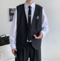 Original DK uniform suit badge vest Mens autumn wear waistcoat vest student wear college style outer jacket