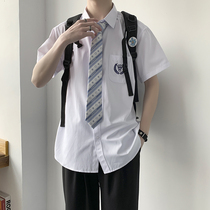 dk uniformed mens original foundation white shirt short sleeve original design embroidery student college wind lovers jk shirt