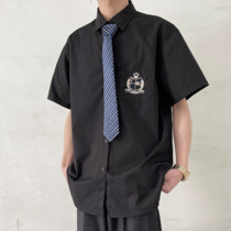 dk uniformed mens short sleeves white shirt summer class high school student college wind lovers jk shirt delivery tie