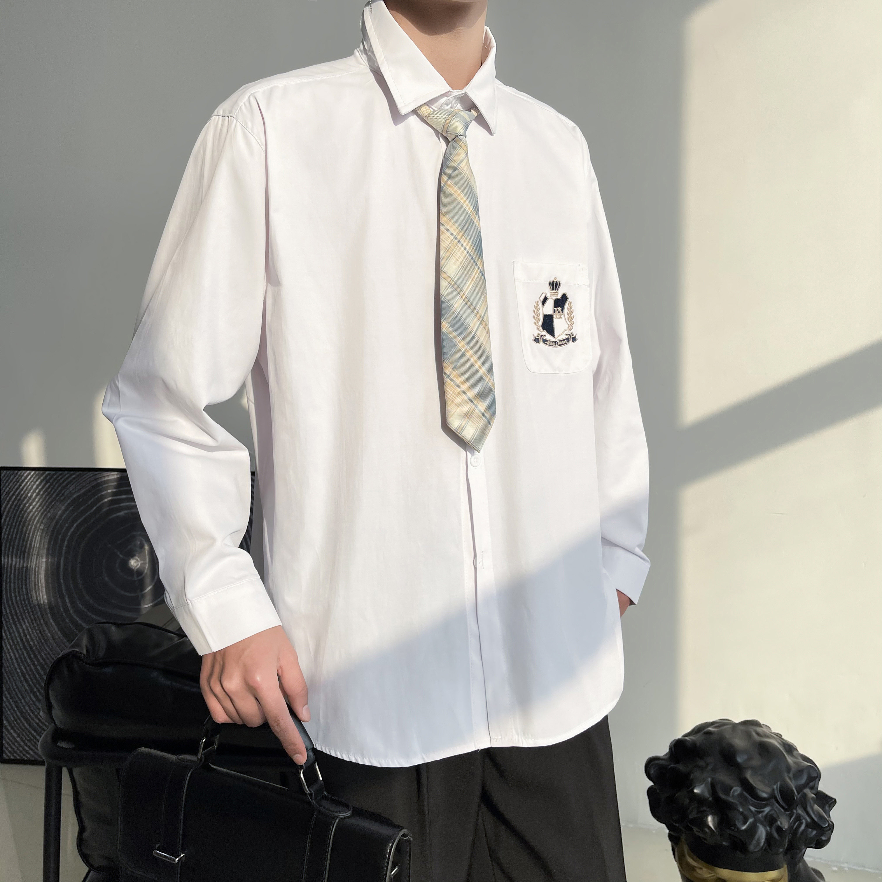 dk uniformed men's original innovative section jk shirt long-sleeve student shirt female college wind lovers class boomer