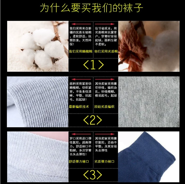 10 vớ cotton nam ống mùa thu và mùa đông khử mùi thấm mồ hôi rắn màu đen và trắng vớ thở nam sản xuất bán buôn tất thể thao