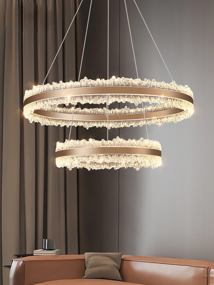 Living Room Chandelier, Modern Light Luxury Style Dining Room Lamp, High-End Dining Room Main Light, 2025 New Model, Round and Elegant Main Hall Light