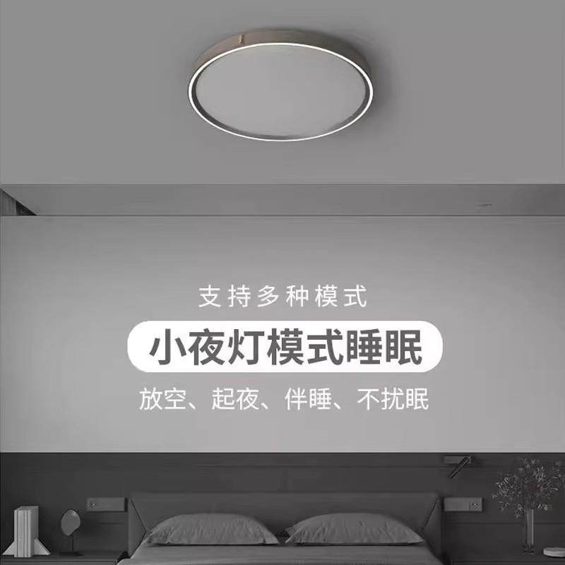 Italian Minimalist Bedroom Round Ceiling Lamp Master Bedroom Modern Light Luxury Study High-End Leather Full Spectrum Eye Protection Lamp