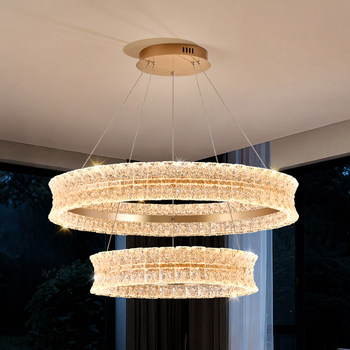 Swan Lake Chandelier Italian Minimalist Modern Simple Light Luxury Crystal High-End Living Room Dining Room Chandelier Combination Package