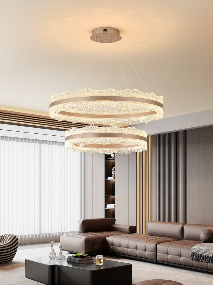 Modern Light Luxury Style Living Room Chandelier, High-End Design Main Light, 2026 New Italian-Style Round Atmospheric Main Hall Lighting Fixture