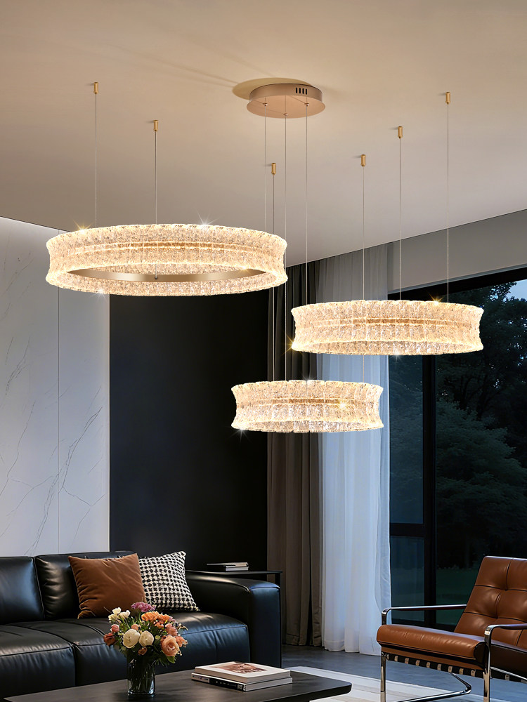 Swan Lake Chandelier Italian Minimalist Modern Simple Light Luxury Crystal High-End Living Room Dining Room Chandelier Combination Package