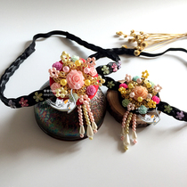 Green plums original Korean suit hair band handmade childrens hair hoop stage performance female little baby hair adorned South Korean womens headwear